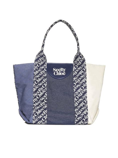 see by chloe letizia|See by Chloé Laetizia Small Denim Tote .